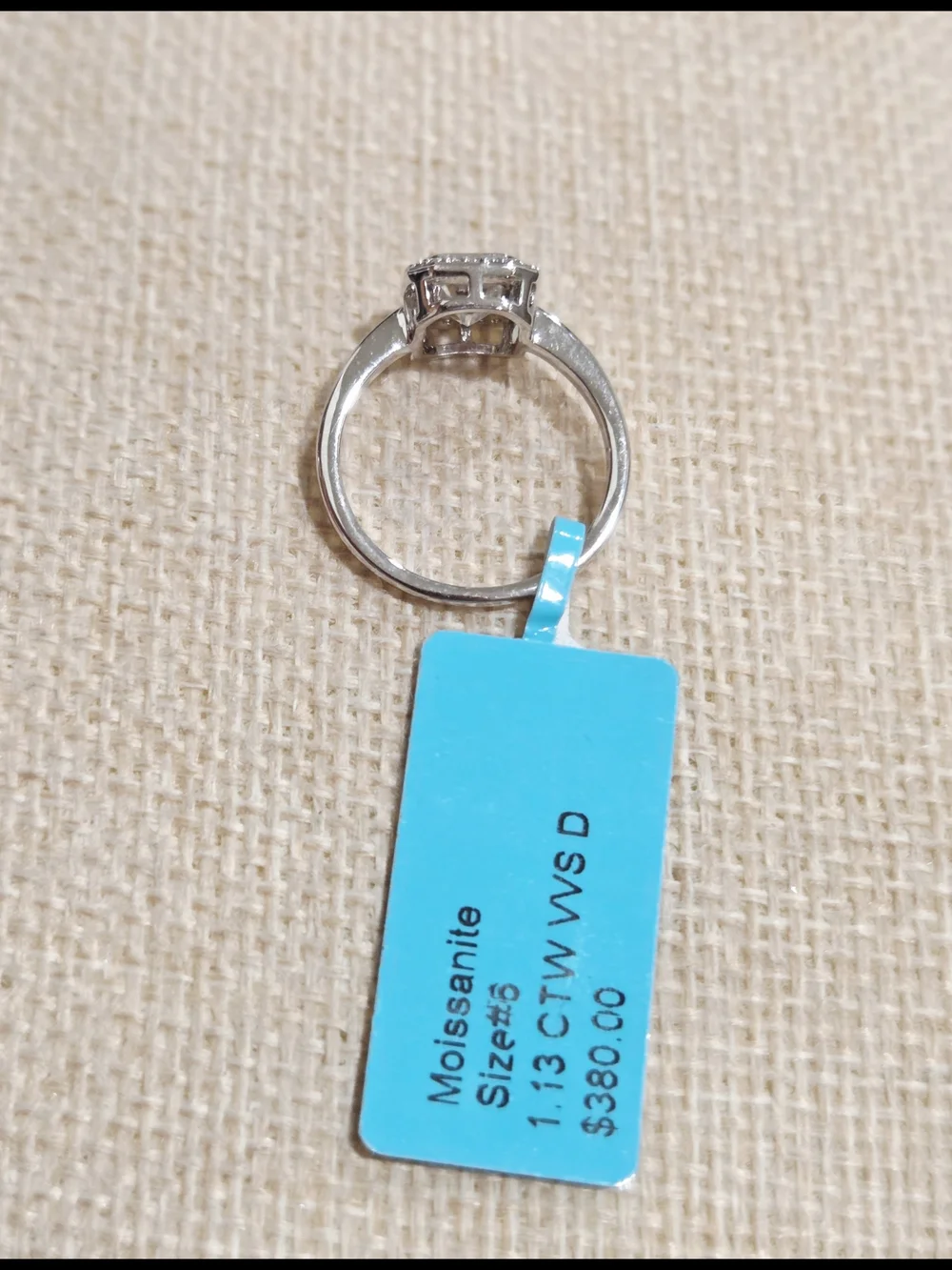 Emerald-Cut Moissanite Halo Solitaire Ring